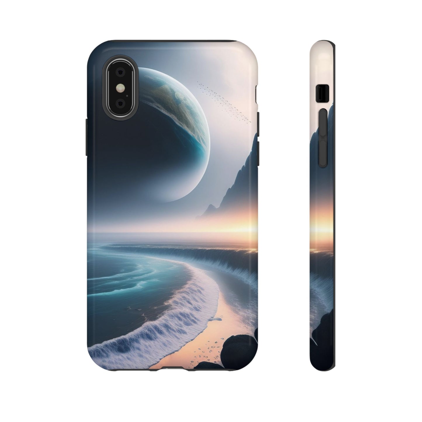 Galaxy Ocean Phone Case — Surreal Planet Beach Tough Case