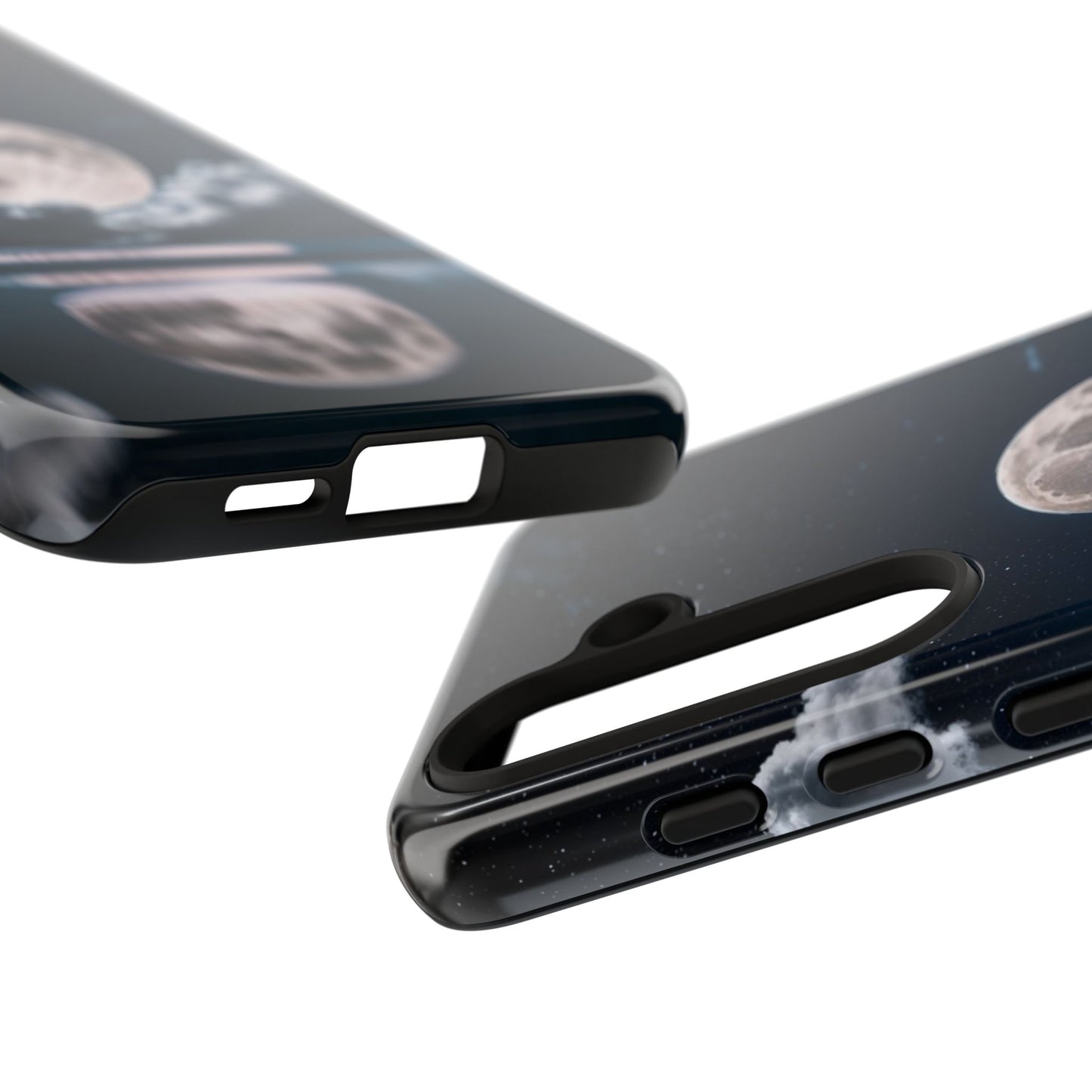 Moonlit Reflection Phone Case — Night Sky Moon & Clouds Tough Case