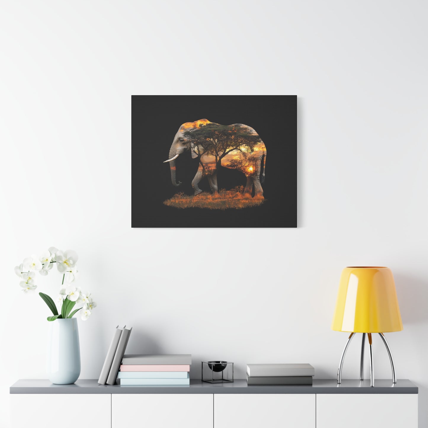 Elephant Tree Matte Canvas Art