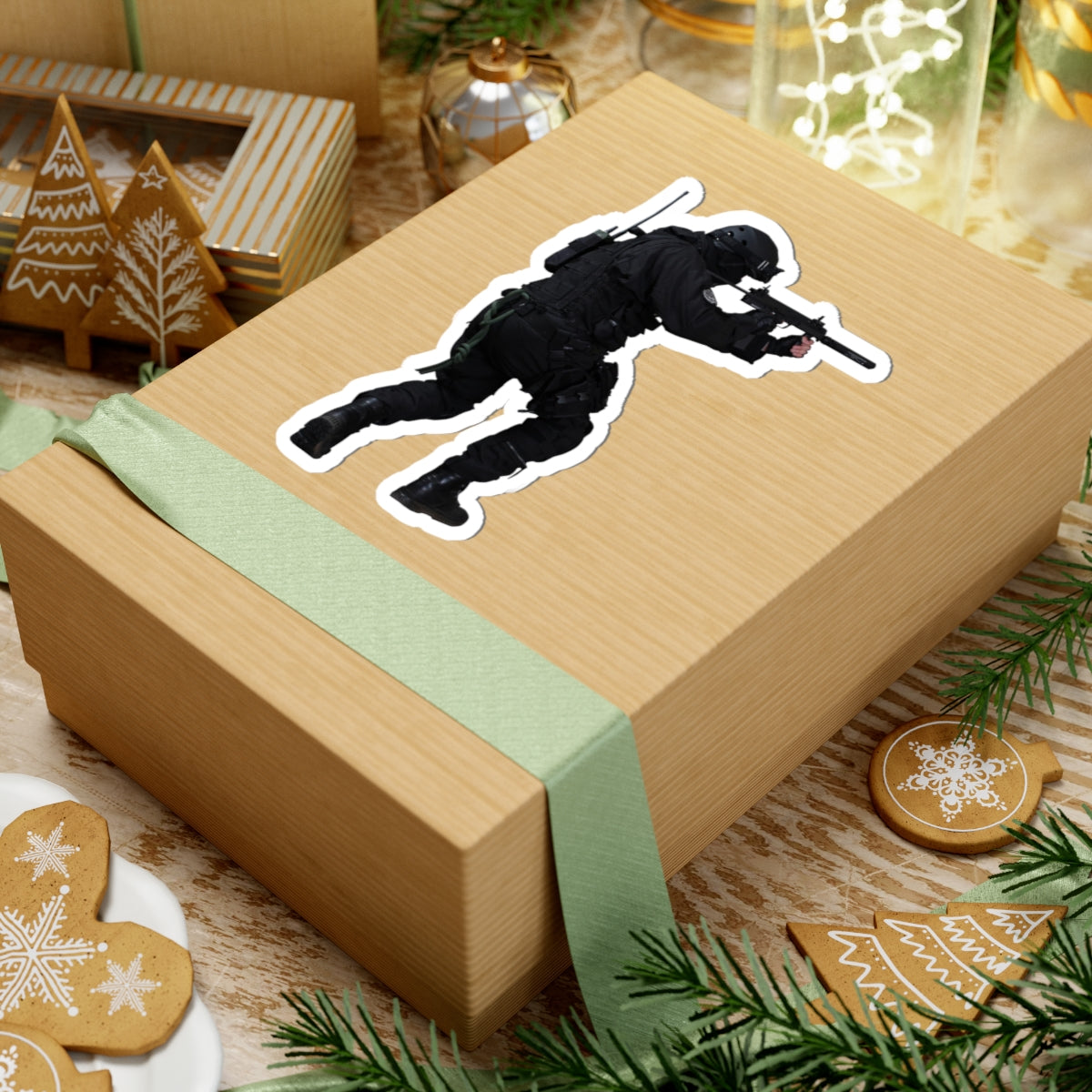 SWAT Operator Vinyl Sticker — Tactical Soldier Kiss-Cut Decal for Laptops & Gear