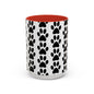 Paw Print Accent Coffee Mug - Dog Lover Gift, Black and White Pet Mug, Cute Animal Decor, Personalized Pet Owner Present, Coffee Tea Cup