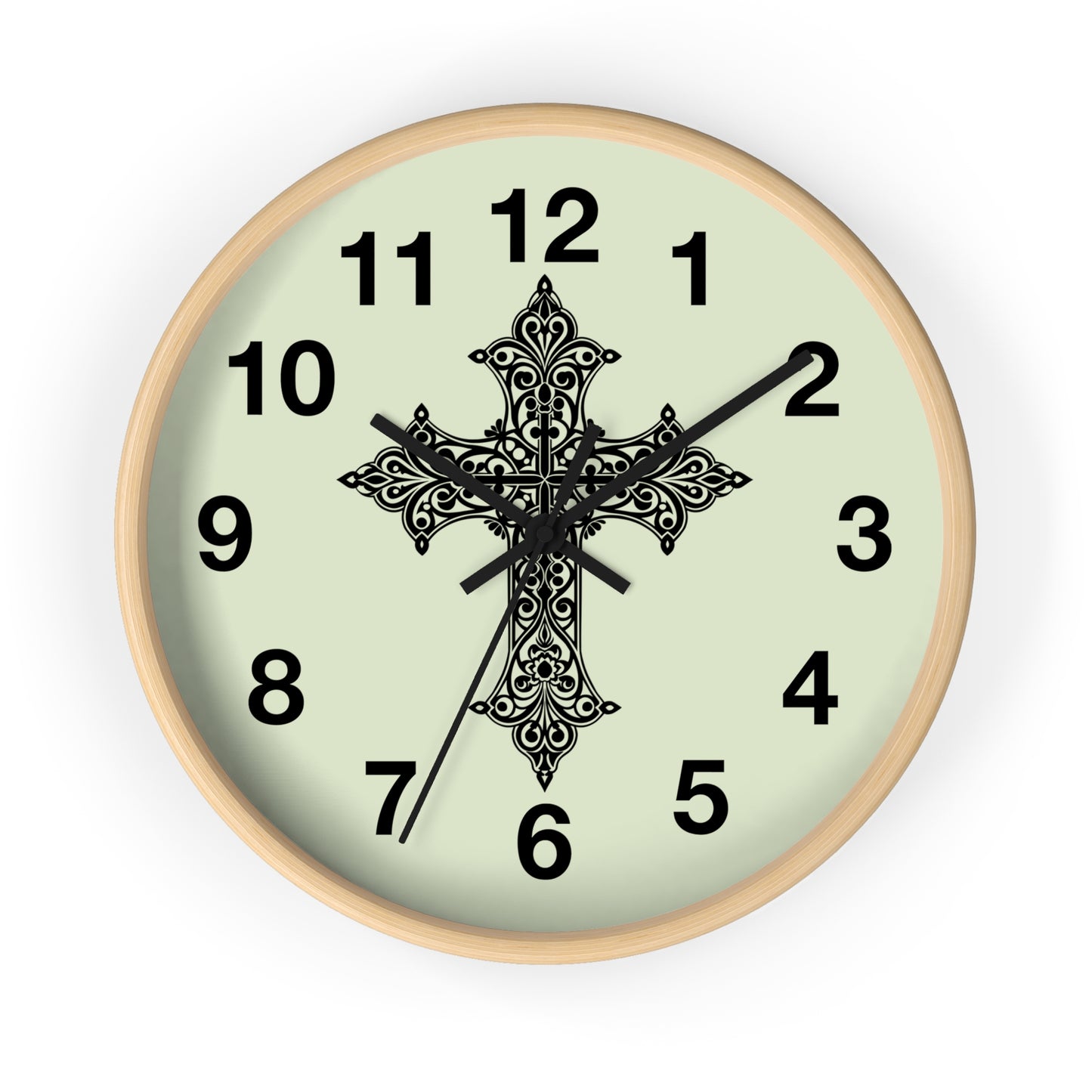 Elegant Cross Wall Clock | Faith-Inspired Home Decor, Unique Gift for Christians, Living Room Accent, Religious Wall Art