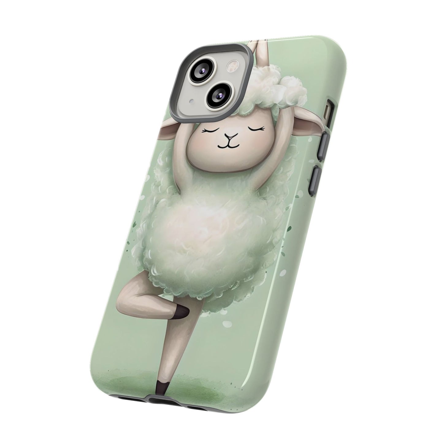 Cute Yoga Sheep Phone Case — Pastel Lamb Ballerina Protective Cover