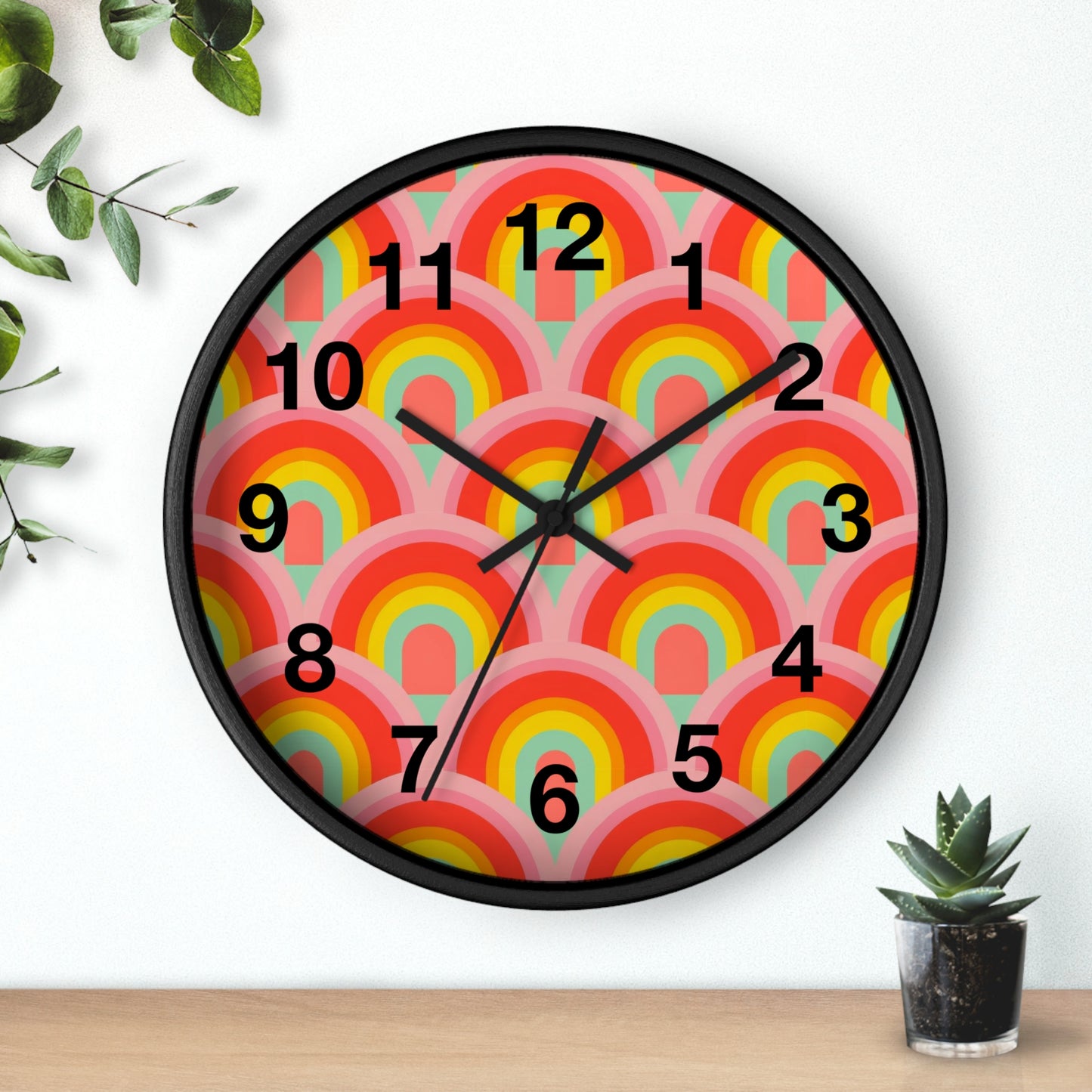 Vibrant rainbow  Wall Clock