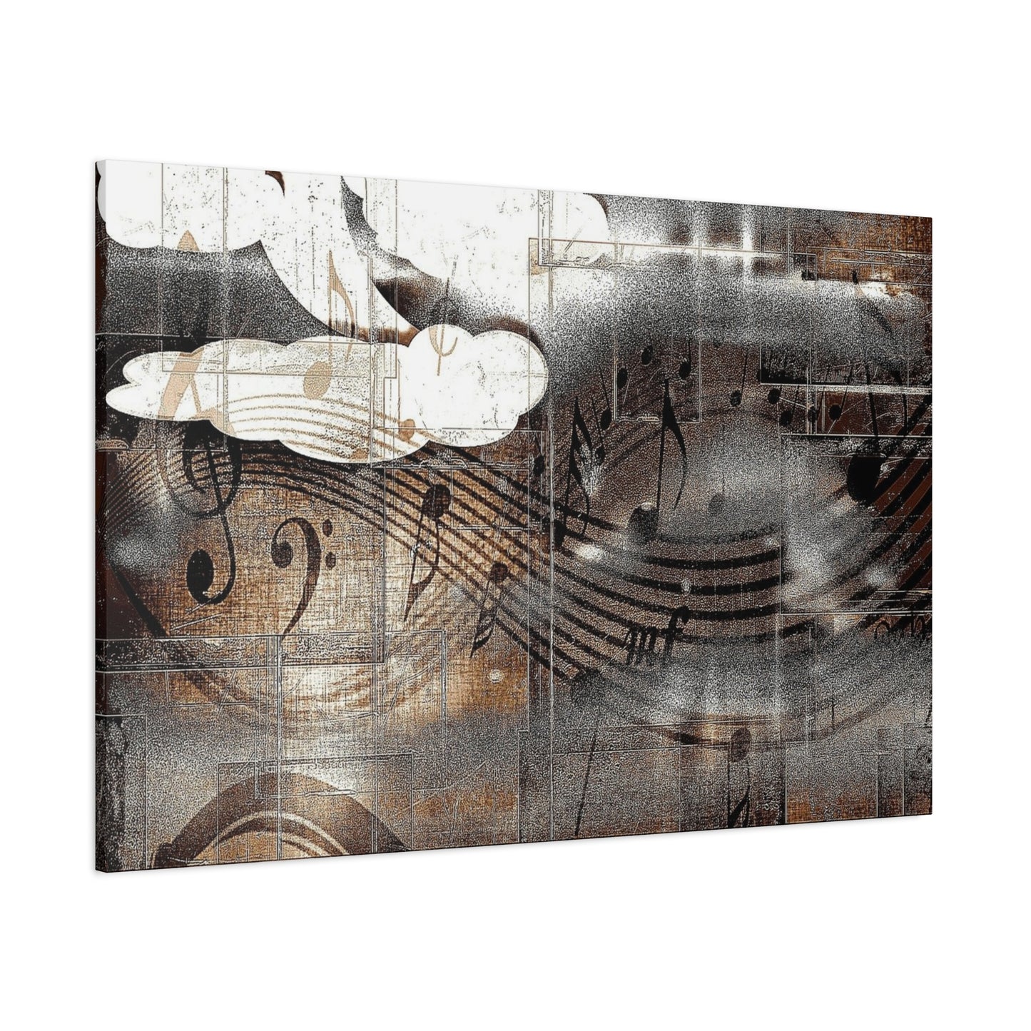 Abstract Musical Notes Matte Stretched Canvas Art (1.25")