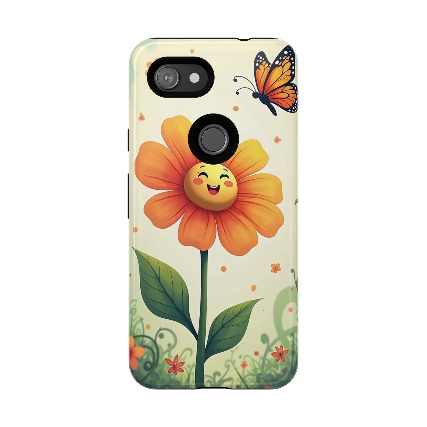 Floral Phone Case with Butterfly Design, Cute Flower Phone Cover for Nature Lovers, Eco-Friendly Gift, Spring Vibes, Birthday Present