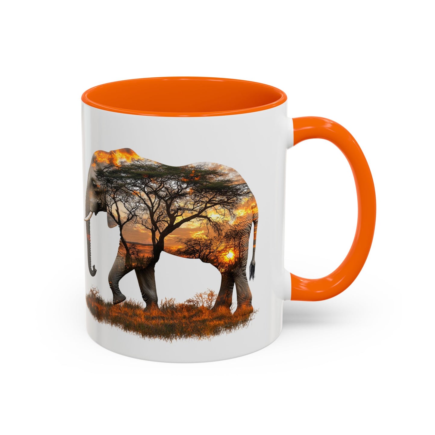 Elegant Elephant Accent Coffee Mug - Nature Lover Gift, Animal Lover Mug