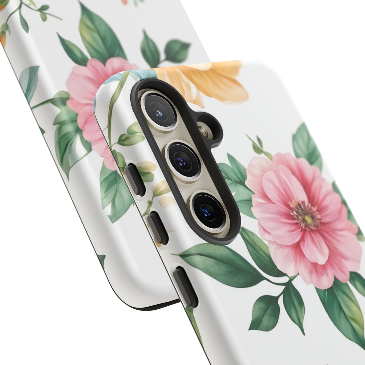 Floral Tough Phone Case — Pink Peony Protective Phone Cover