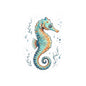 Seahorse Kiss-Cut Sticker — Watercolor Ocean Marine Decal for Laptops & Water Bottles