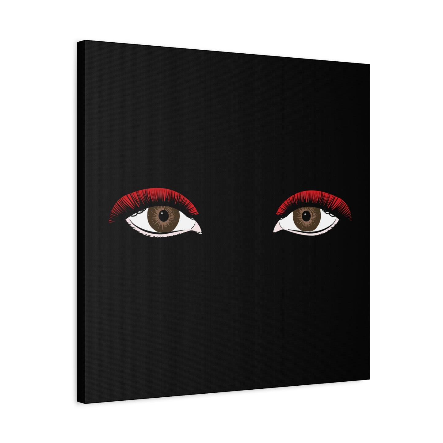 Red Lashes Wall Art Canvas — Glam Eyes Makeup Decor