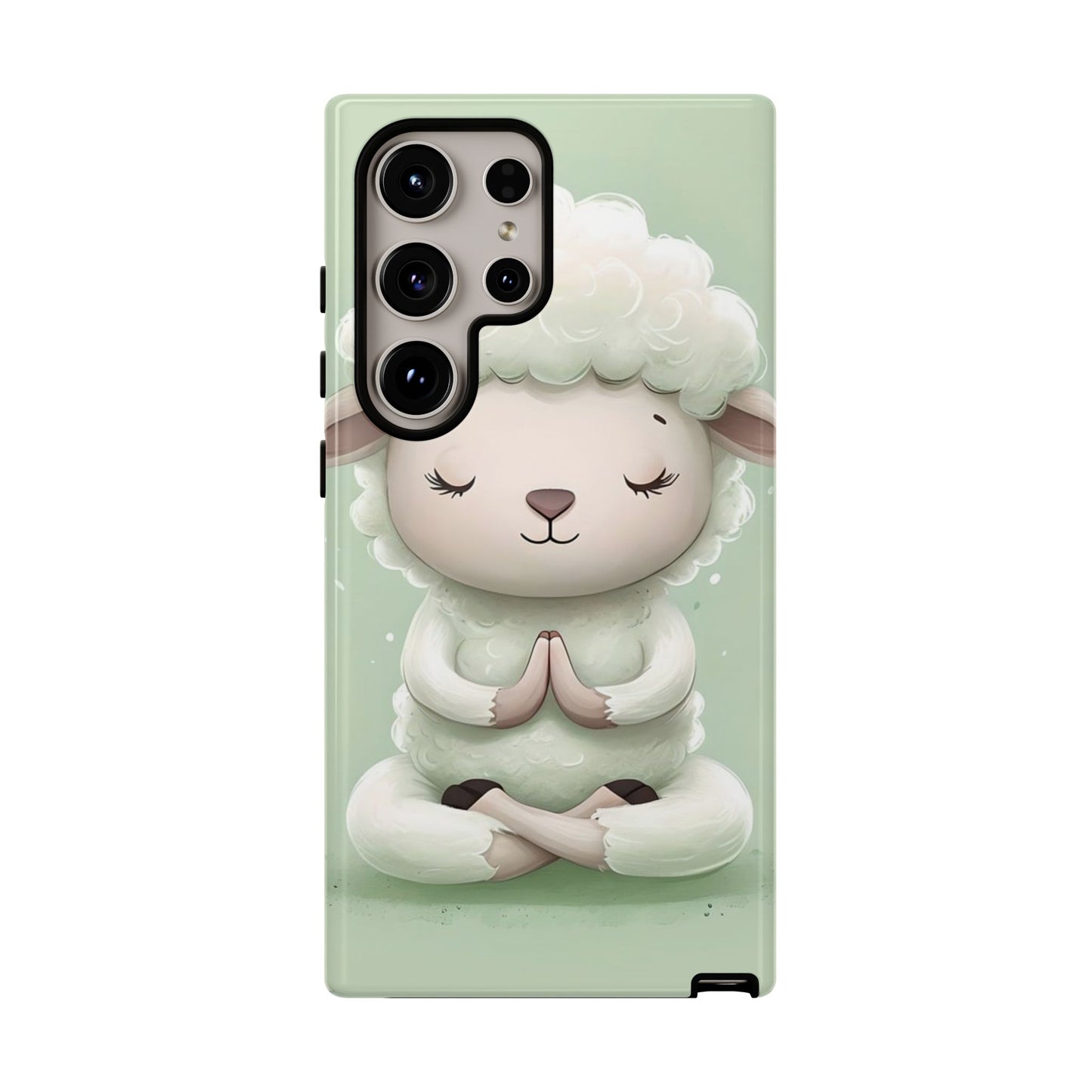 Meditating Lamb Phone Case — Cute Pastel Protective iPhone Cover