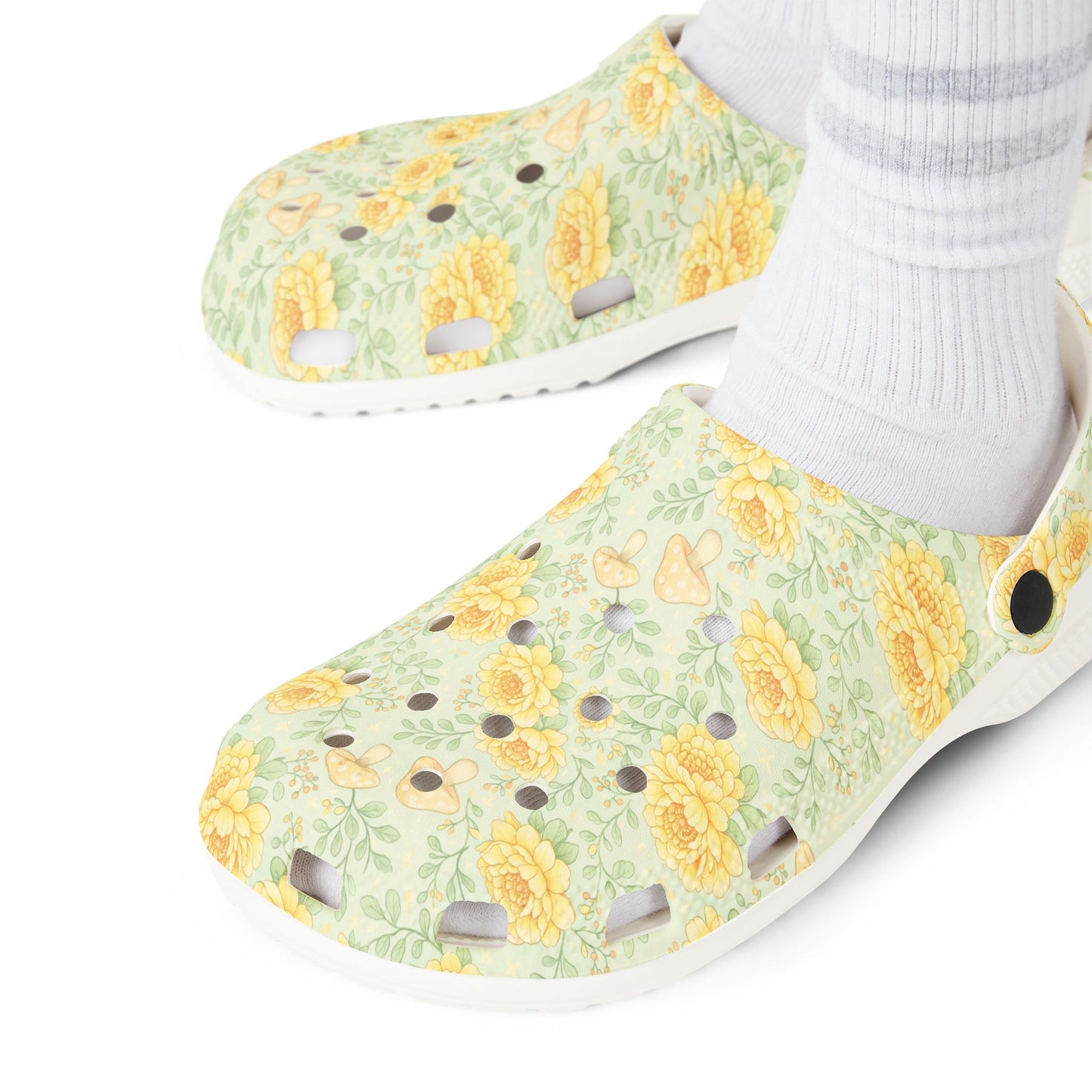 Floral Sunflower Clogs — Lightweight EVA Garden Shoes