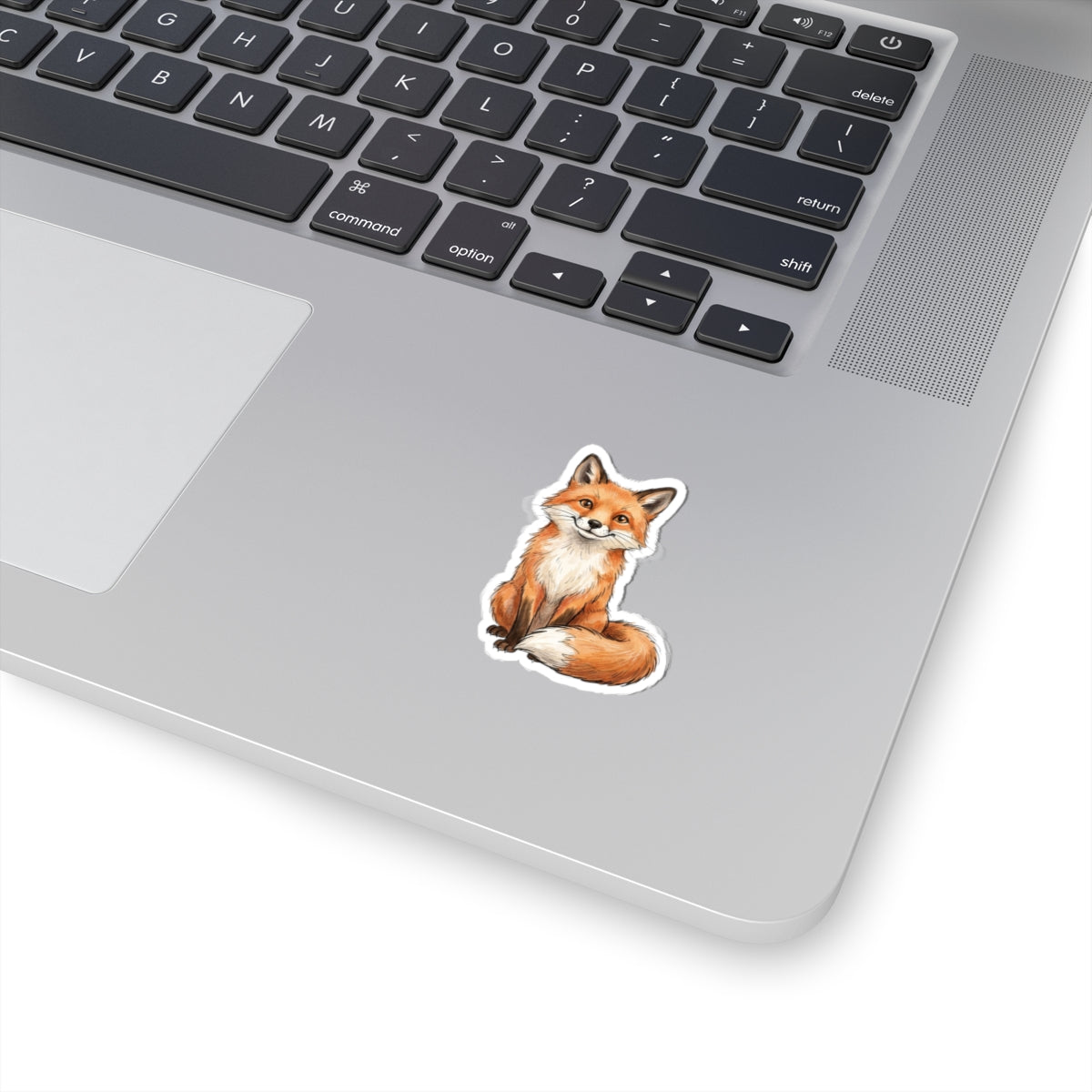 Cute Sitting Fox Sticker - Watercolor Woodland Laptop Decal