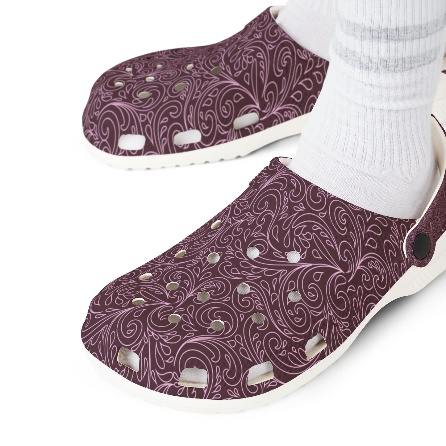 Maroon EVA Foam Clogs — Lightweight Slip-On Garden & Beach Shoes