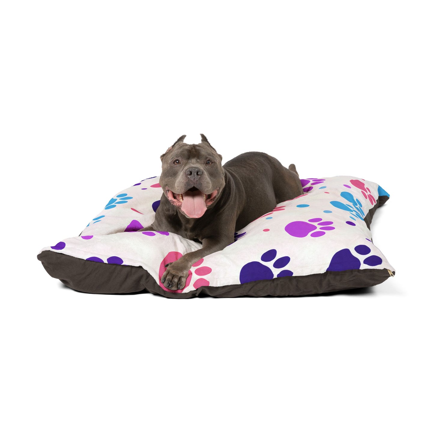 Colorful Paw Print Pet Bed - Cozy Dog & Cat Cushion, Decorative Pet Pillow, Furry Friend Gift, Plush Pet Bed, Happy Pet Space
