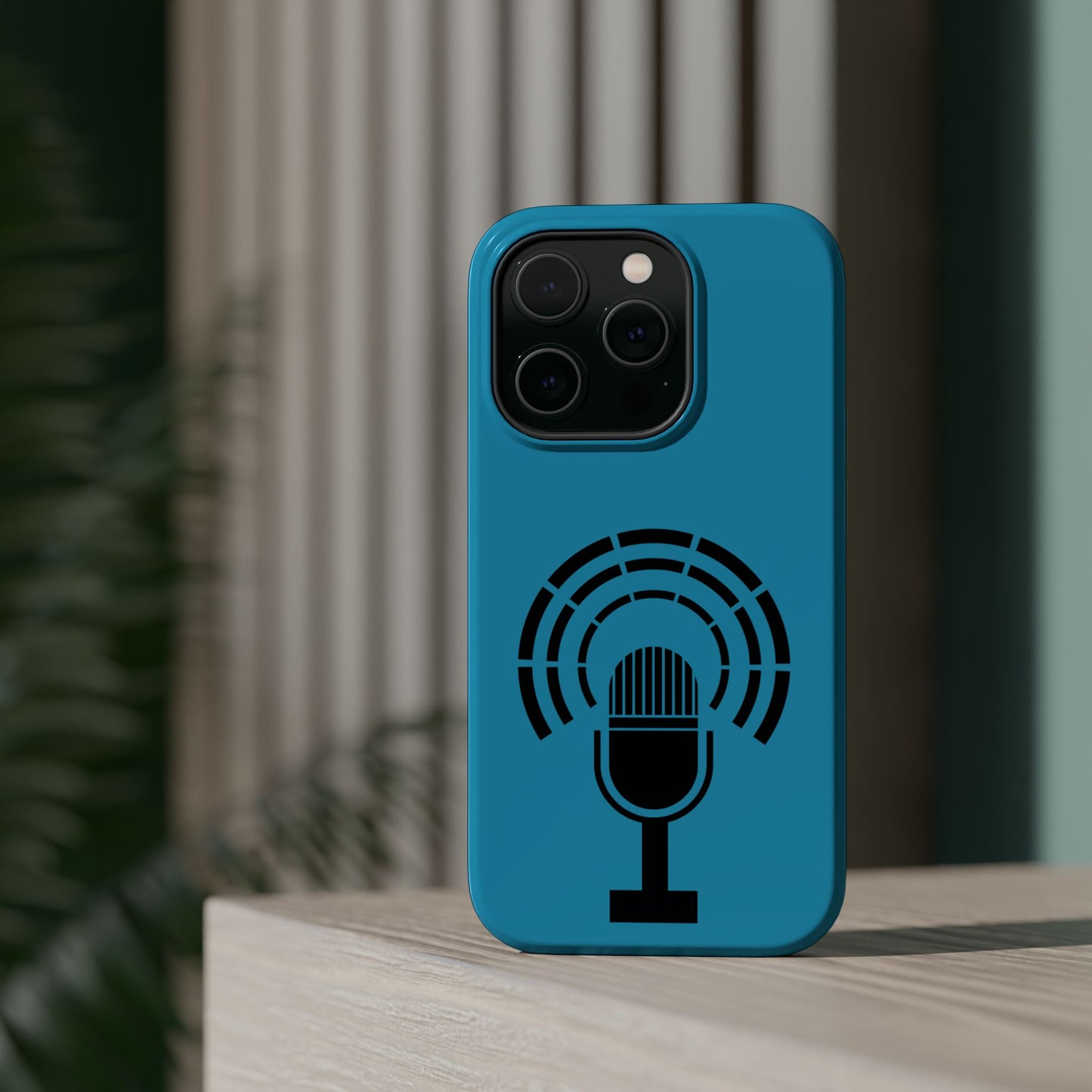Phone Case — Retro Microphone Podcast Design, Magnetic Impact-Resistant