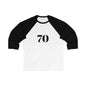 Retro Unisex 3/4 Sleeve Baseball Tee 70