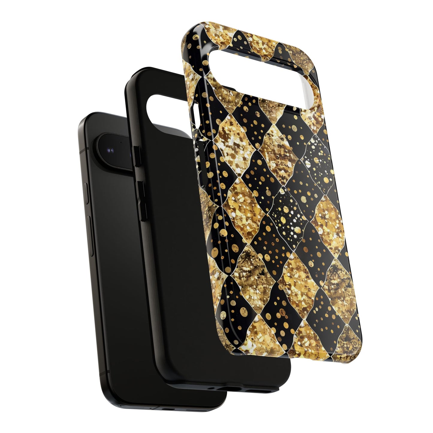 Elegant Gold & Black Phone Case for Tough Protection