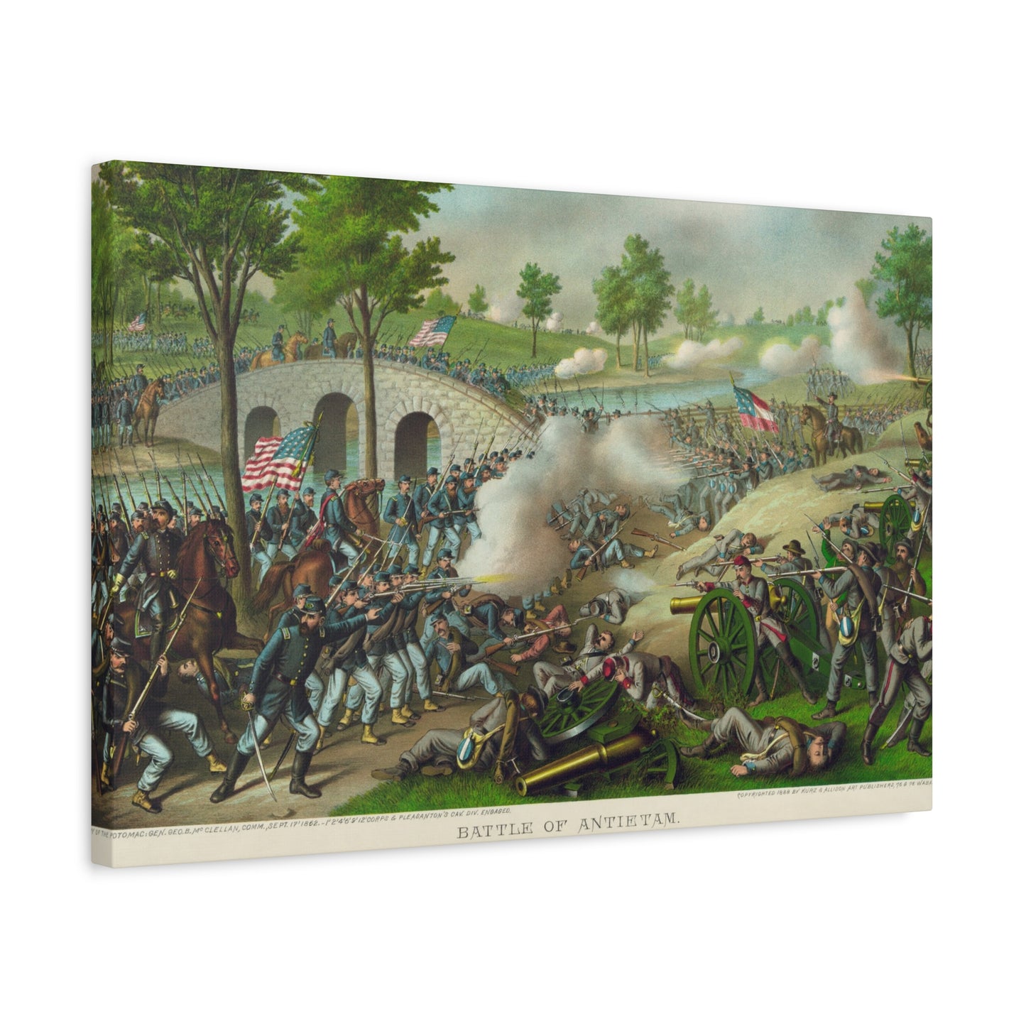 Antietam Battle Canvas Print — Civil War Historical Wall Art (Matte Stretched)