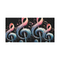 Musical Treble Clef Canvas Wall Art — Pastel Ribbon Notes on Black