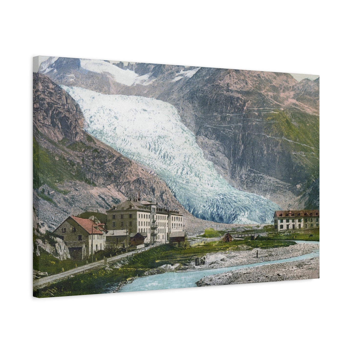 Glacier Village Matte Canvas Print