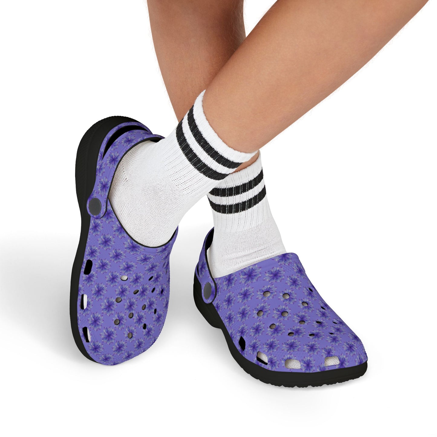 Kids Purple Tie-Dye EVA Foam Clogs — Lightweight Waterproof Garden & Play Shoes