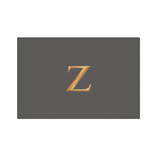 Gray and Gold Monogram Z Heavy-Duty Floor Mat