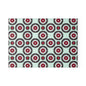 Retro Geometric Glass Cutting Board — Mint & Burgundy Pattern
