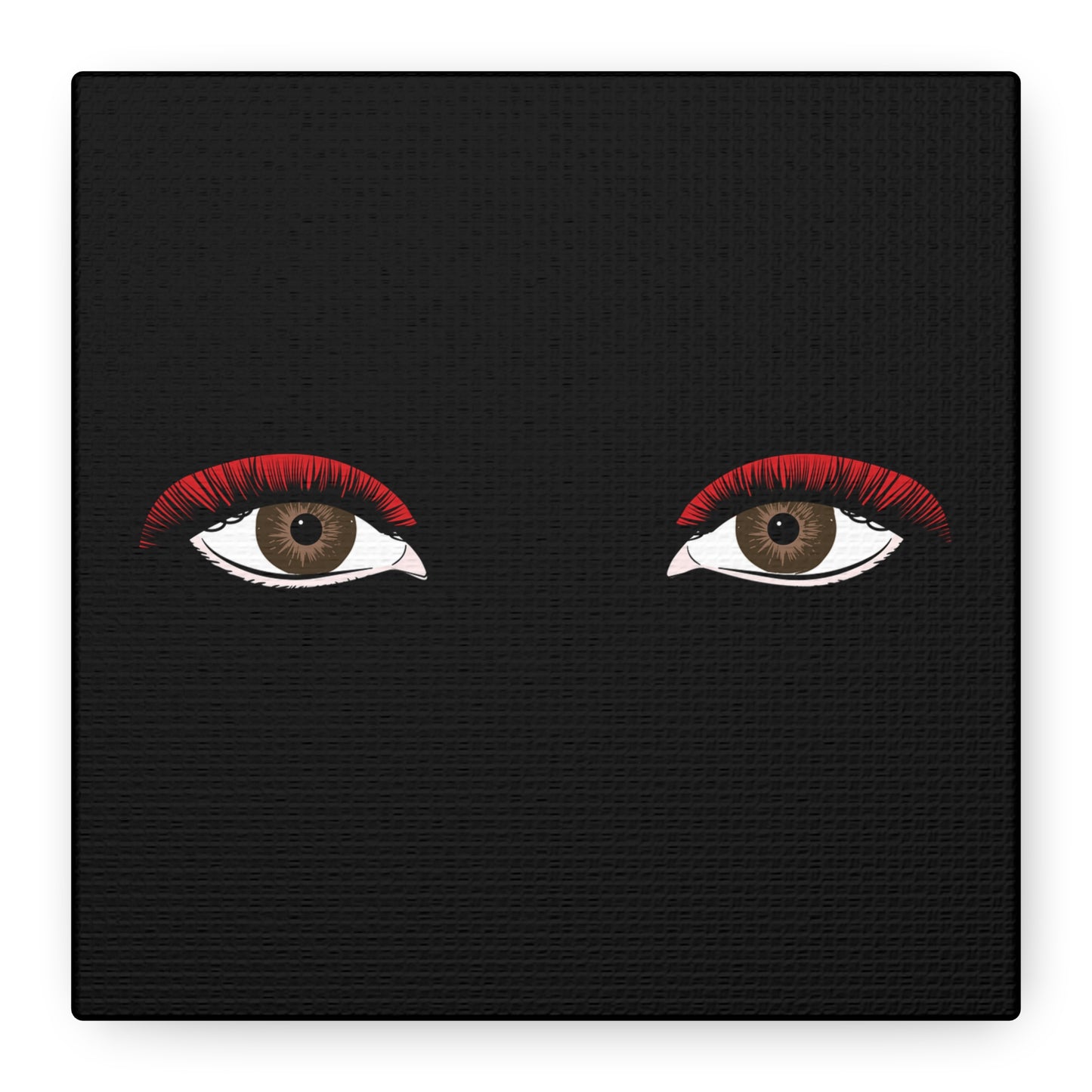 Red Lashes Wall Art Canvas — Glam Eyes Makeup Decor