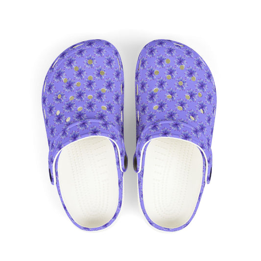 Kids Purple Tie-Dye EVA Foam Clogs — Lightweight Waterproof Garden & Play Shoes