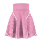 Pink Gingham Skater Skirt, Summer Fashion, Flirty Skirt, Casual Outfit, Stylish Everyday Wear, Gift for Her