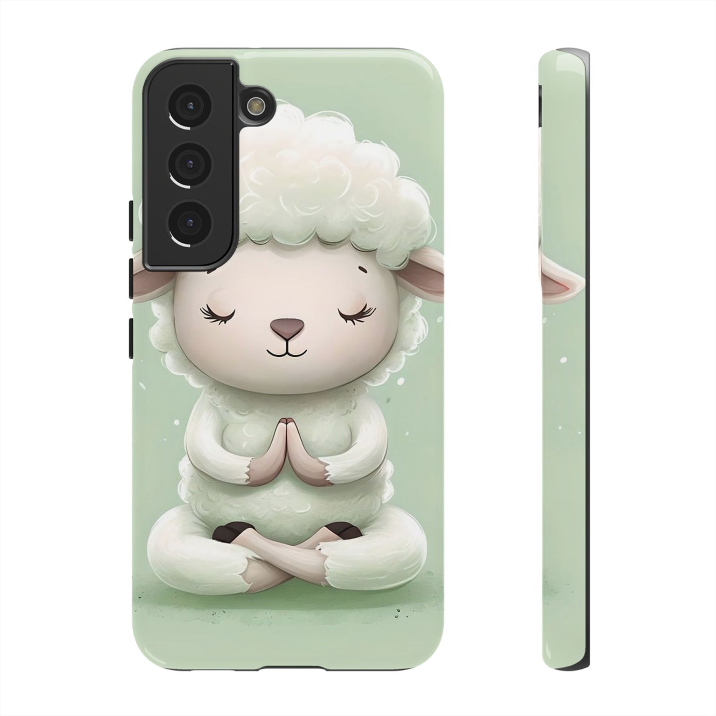 Meditating Lamb Phone Case — Cute Pastel Protective iPhone Cover