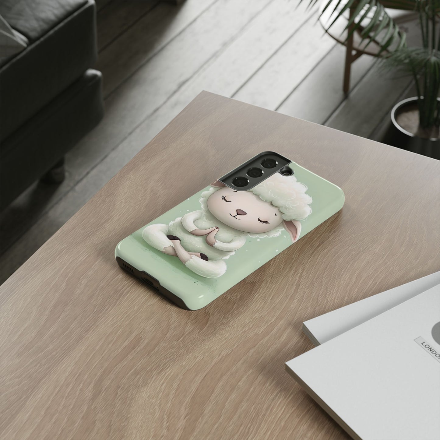 Meditating Lamb Phone Case — Cute Pastel Protective iPhone Cover