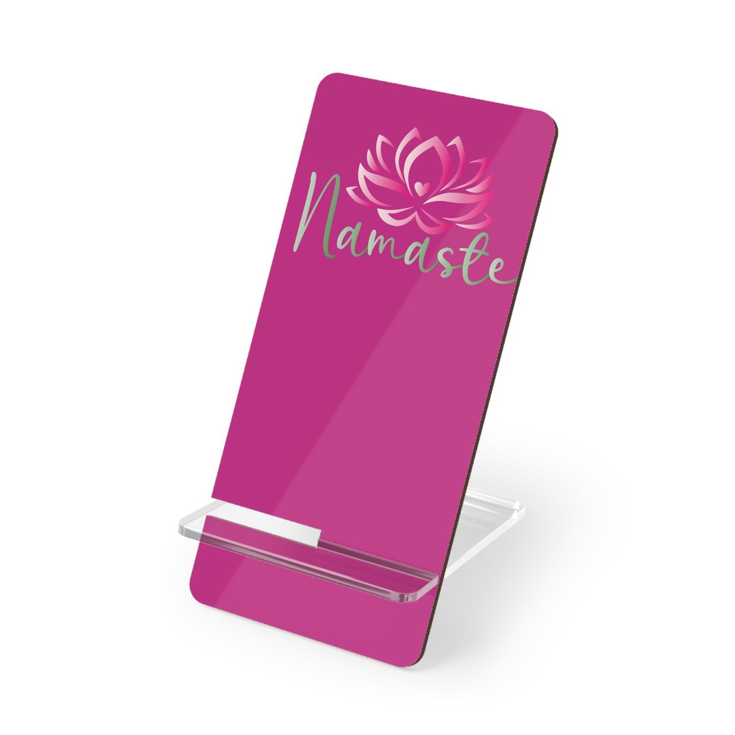 Namaste Phone Stand — Pink Lotus Mobile Display Stand for Smartphones