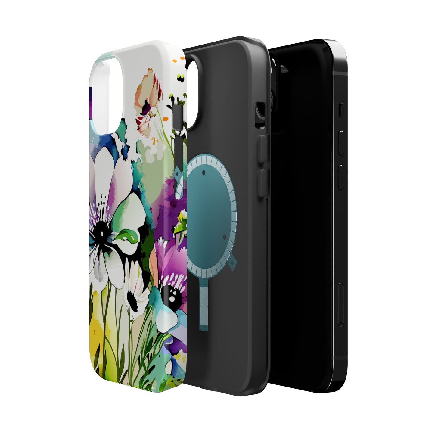 Floral Watercolor Magnetic Phone Case — Impact‑Resistant Protective Cover