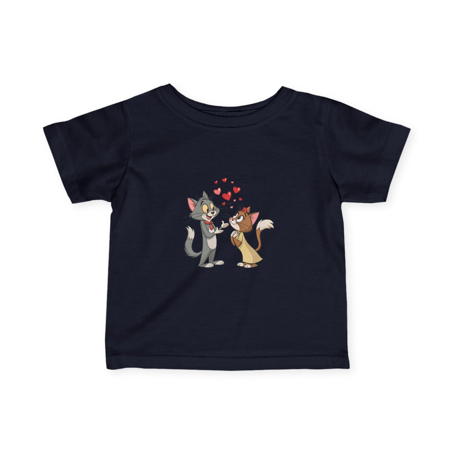 Infant Tee — Cute Cartoon Cats in Love Kids Shirt