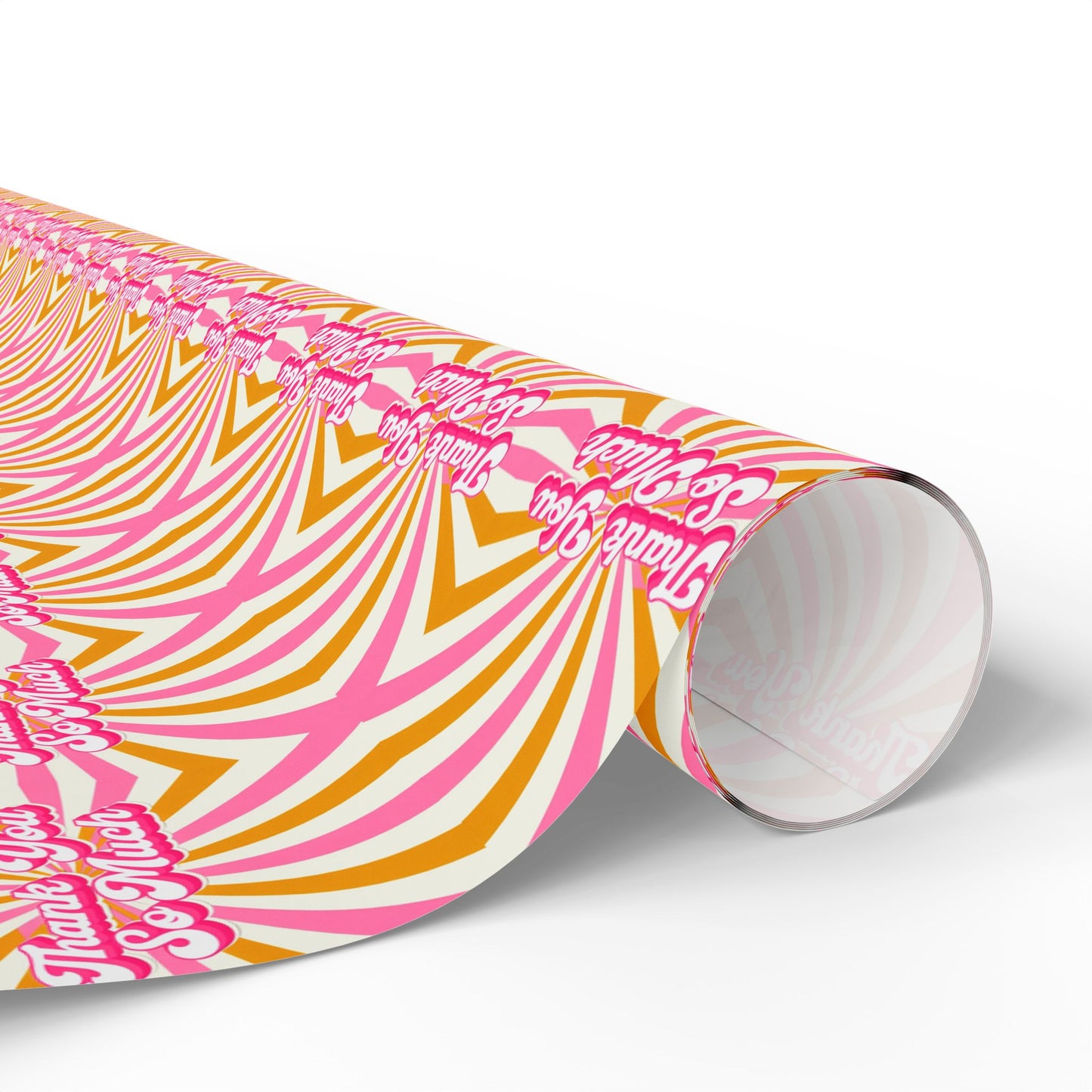Retro Swirl "Thank You" Wrapping Paper