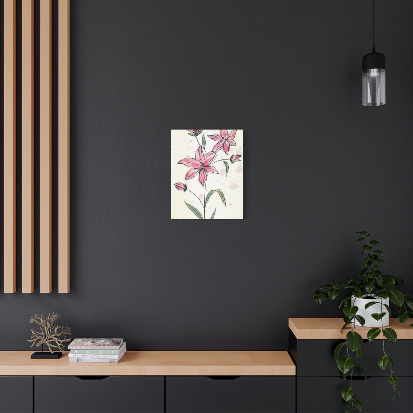 Matte Canvas, Stretched, 1.25" Tulips Pink Flowers