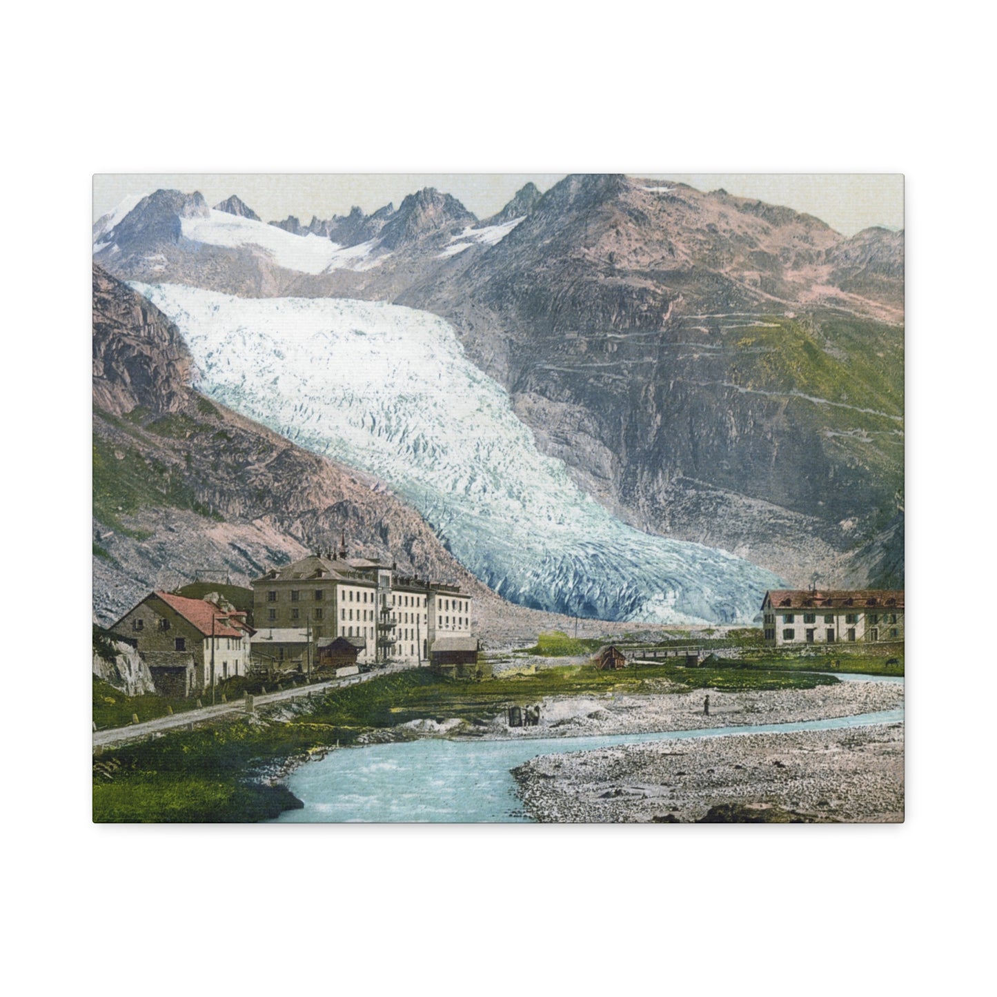 Glacier Village Matte Canvas Print