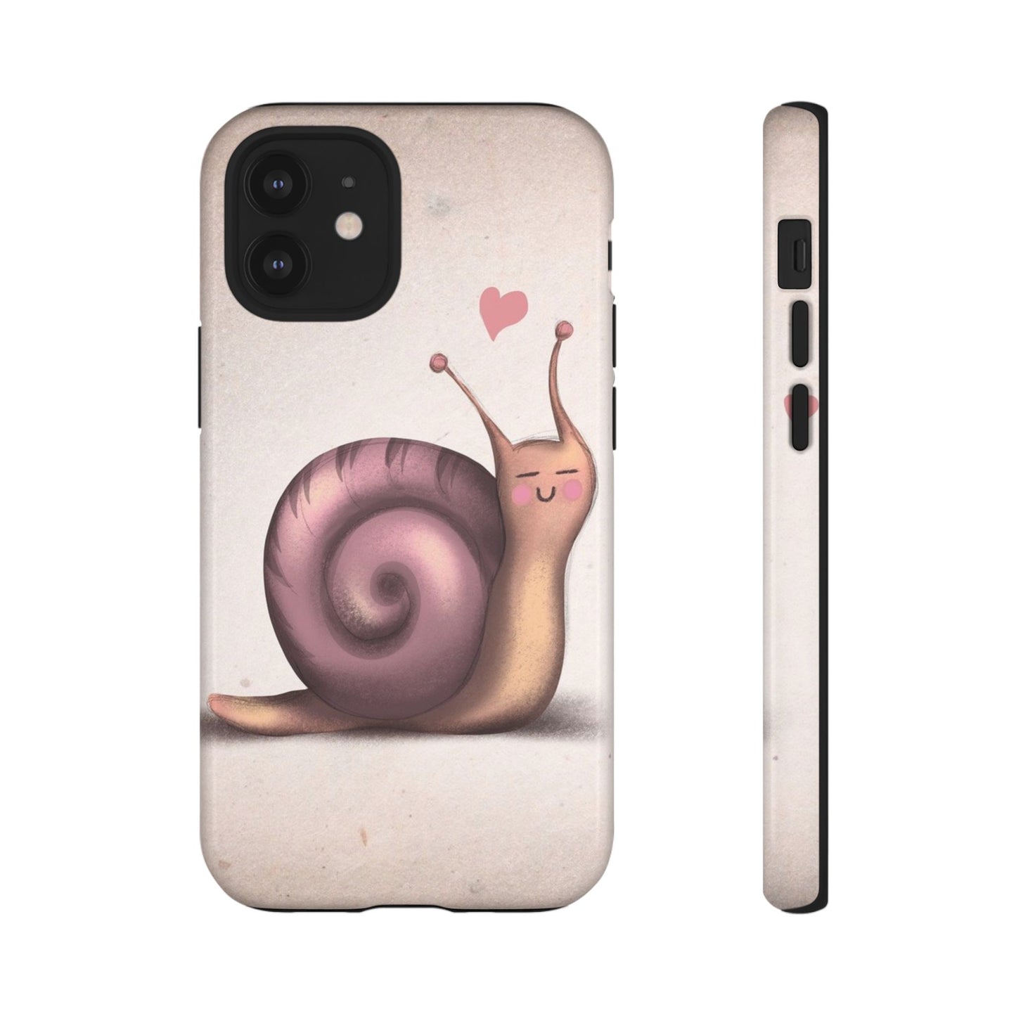 Cute Snail Phone Case — Pink Heart Cartoon Protective iPhone Cover