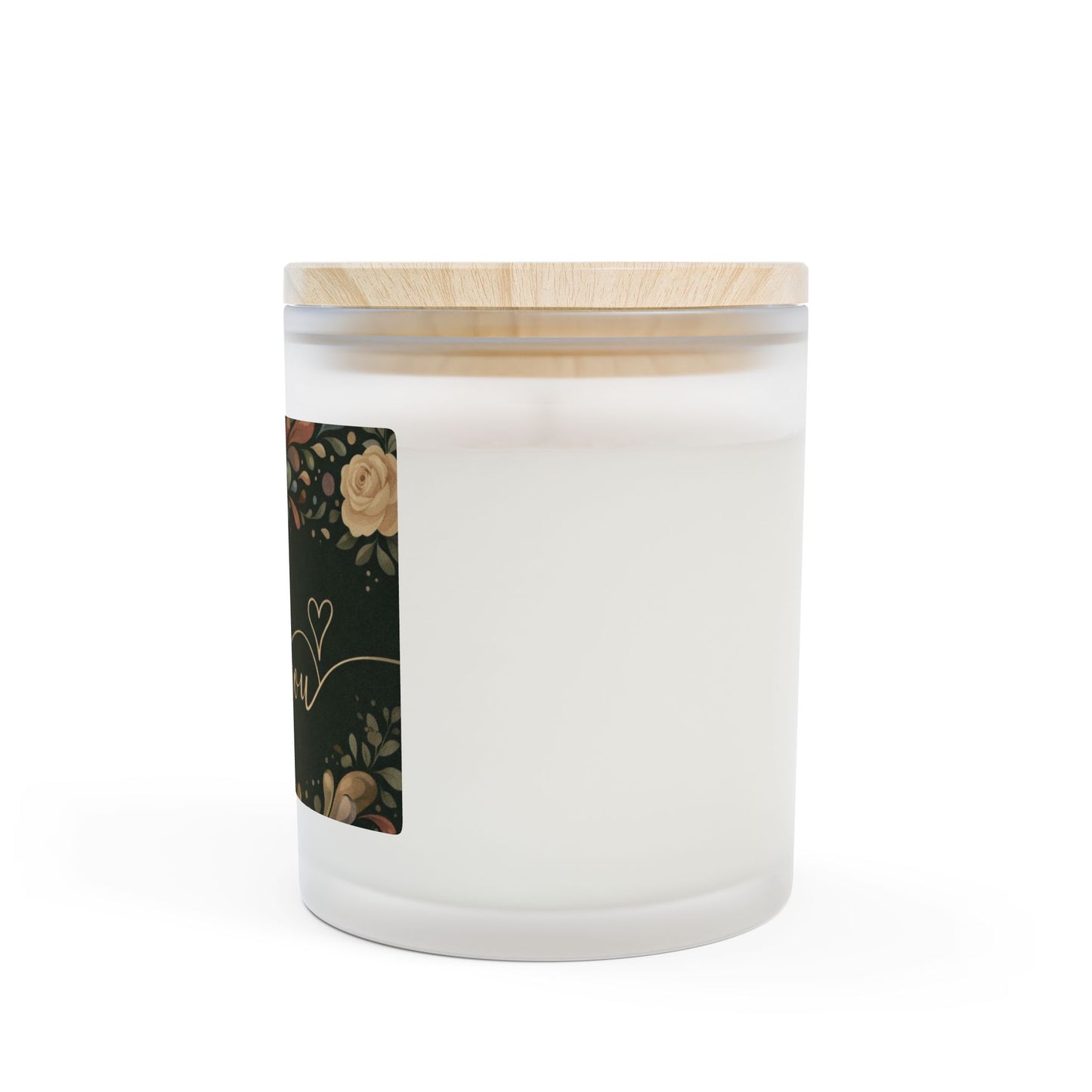 Thank You Frosted Glass Candle – 11oz Floral Gratitude Scented Candle