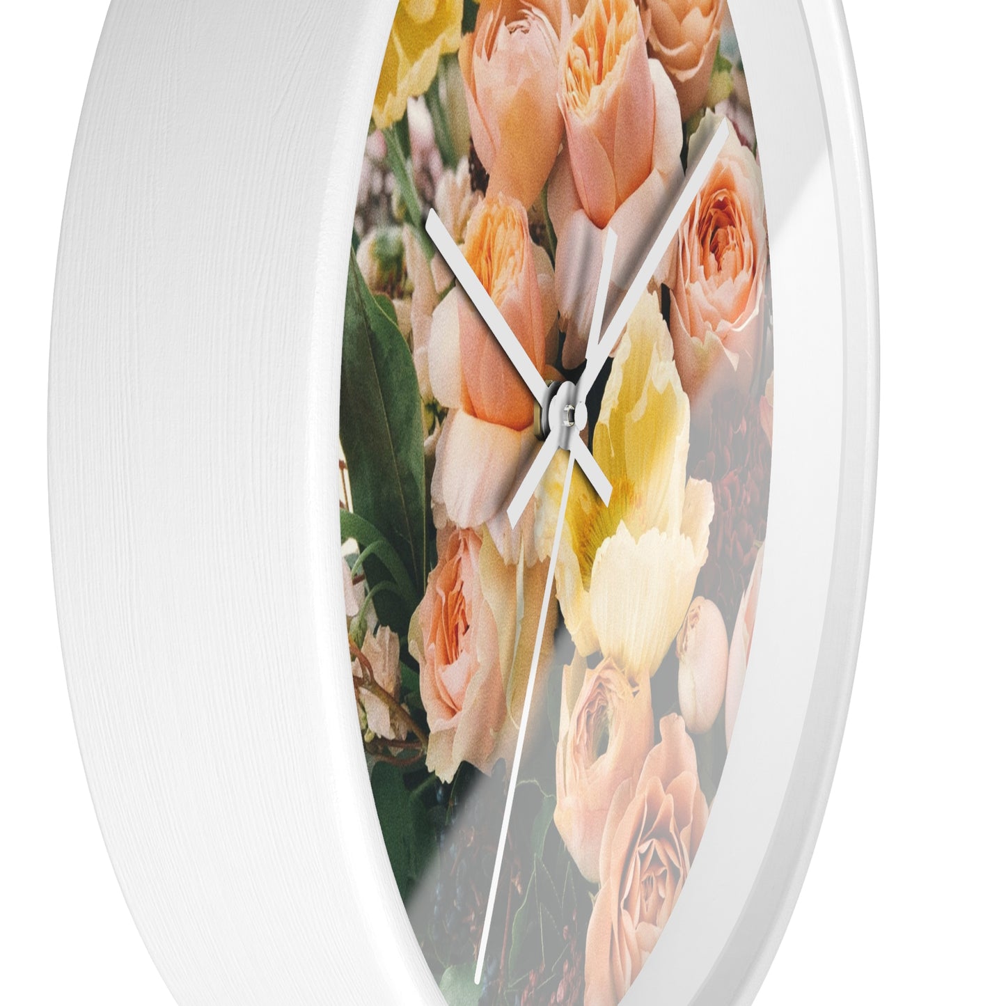 Floral Wall Clock - Elegant Home Decor, Flower Decor, Gift for Flower Lovers