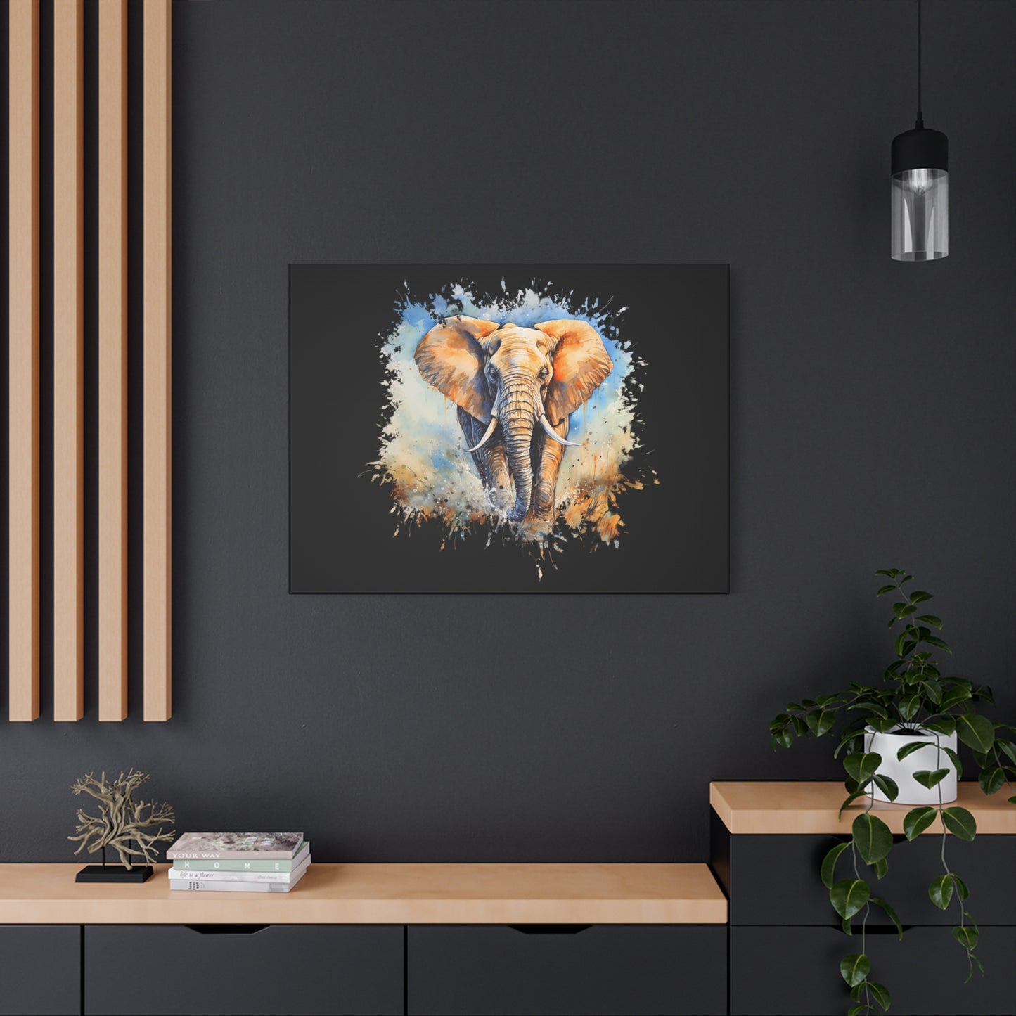 Matte Canvas, Stretched, 1.25" - Elephant