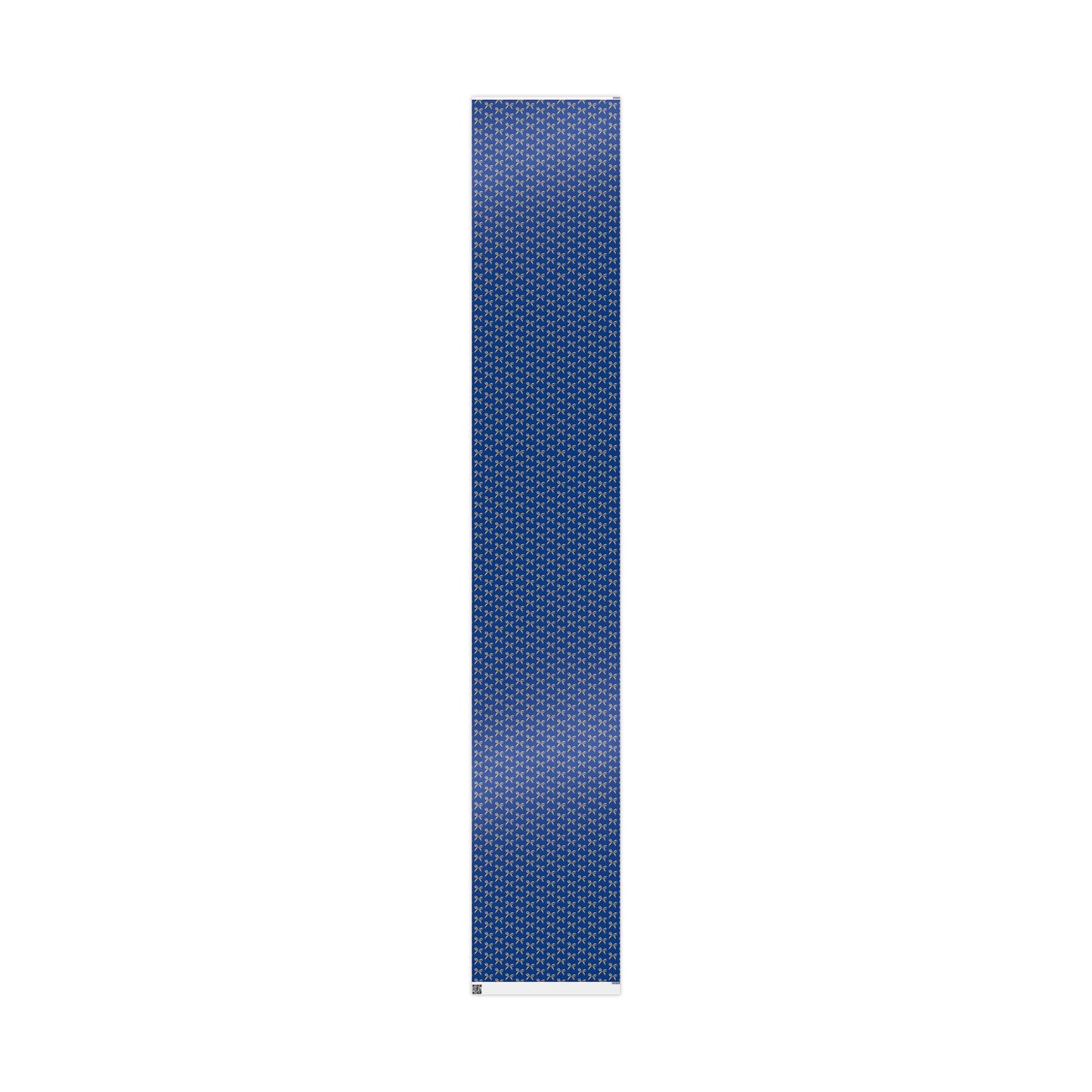Wrapping Paper — Blue Gift Wrap with Gold Ribbon Pattern