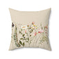 Floral Decorative Pillow, Cozy Couch Cushion, Spring Home Accent, Floral Throw Pillow, Gift for Gardener, Flower Lover