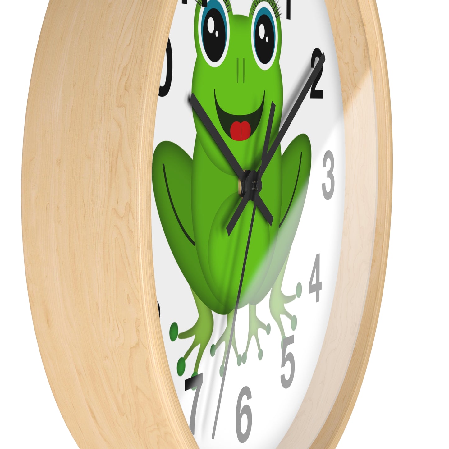 Frog Wall Clock - Whimsical Green Frog Design