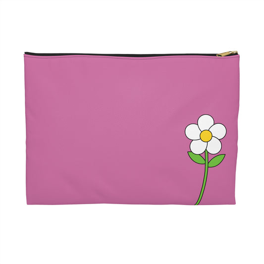 Flower Motif Accessory Pouch - Cute Makeup Bag, Travel Organizer, Floral Pencil Case, Gift for Her, Spring Decor