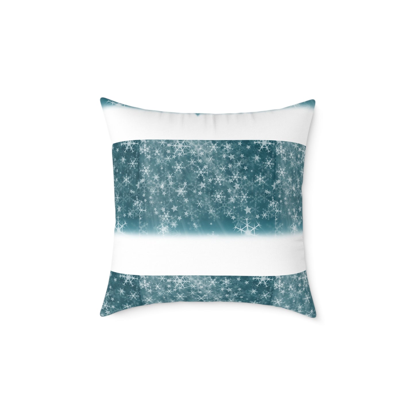 Starfield Stripe Square Pillow — Teal Sparkle Decorative Throw Pillow