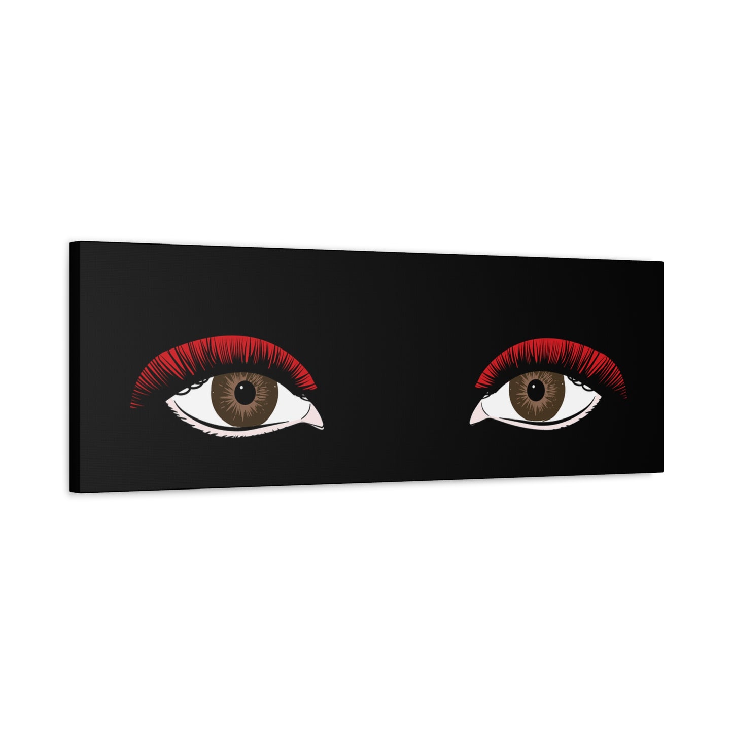 Red Lashes Wall Art Canvas — Glam Eyes Makeup Decor