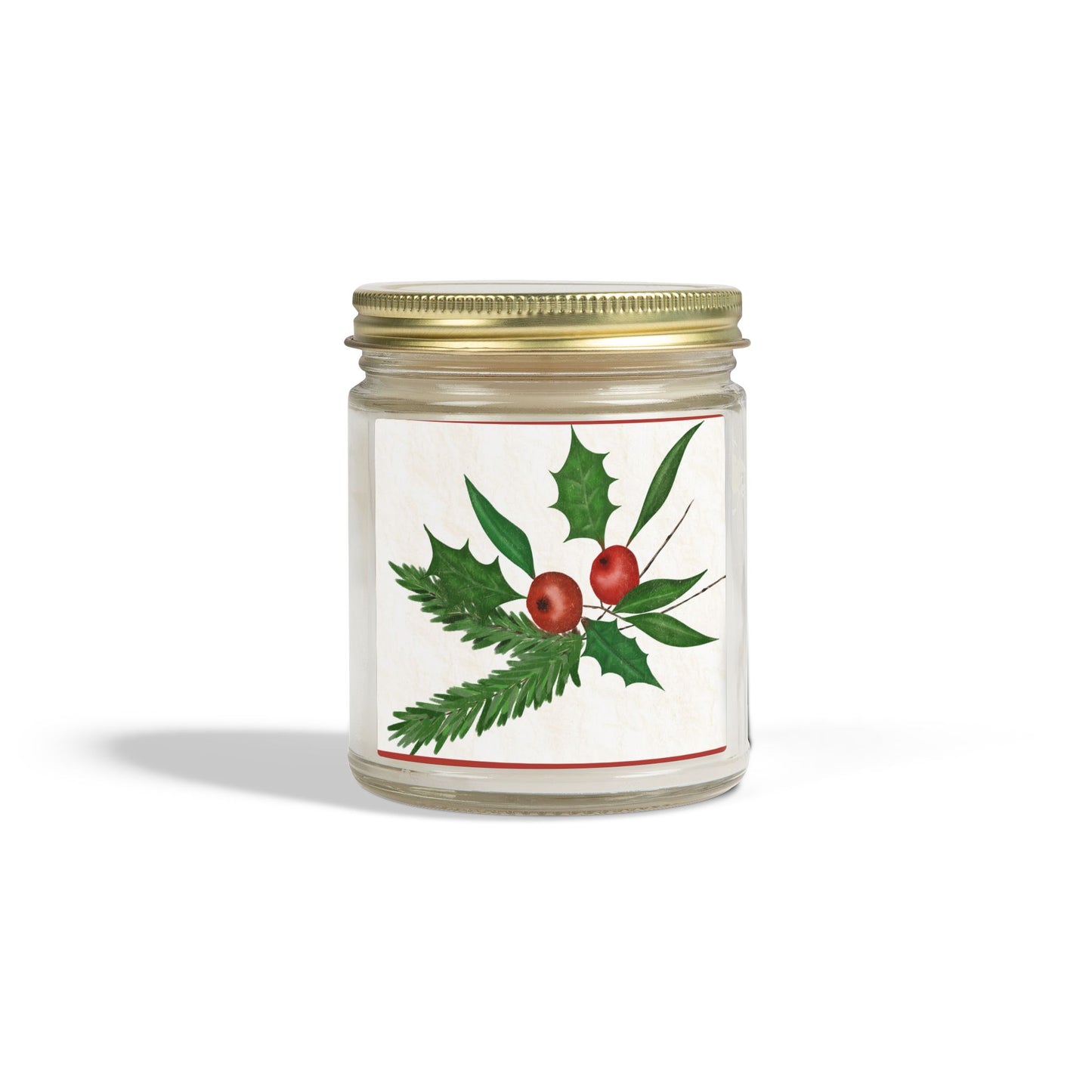 Holiday Holly Scented Candle (Coconut Apricot Wax)